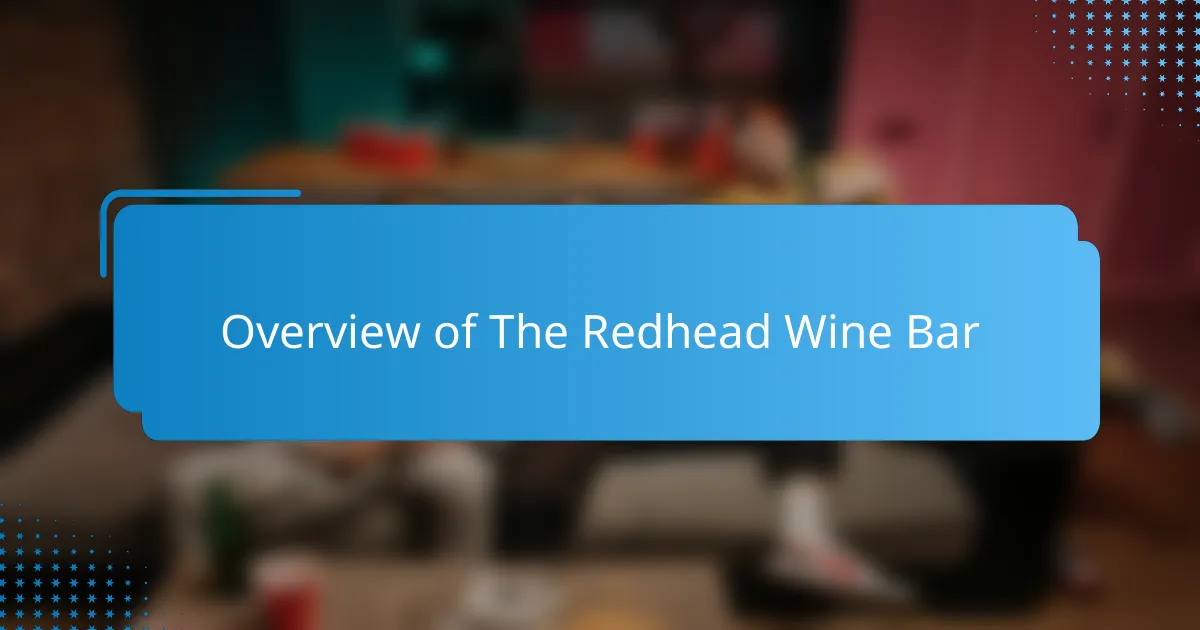 Overview of The Redhead Wine Bar