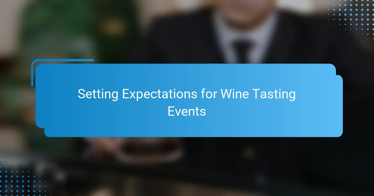 Setting Expectations for Wine Tasting Events