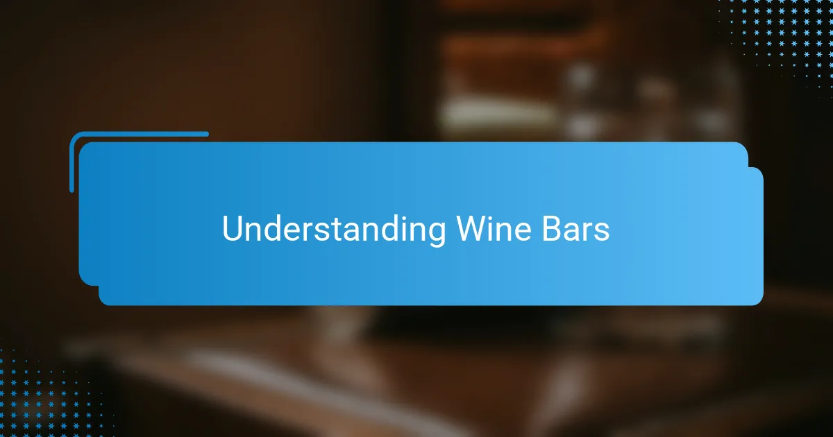Understanding Wine Bars